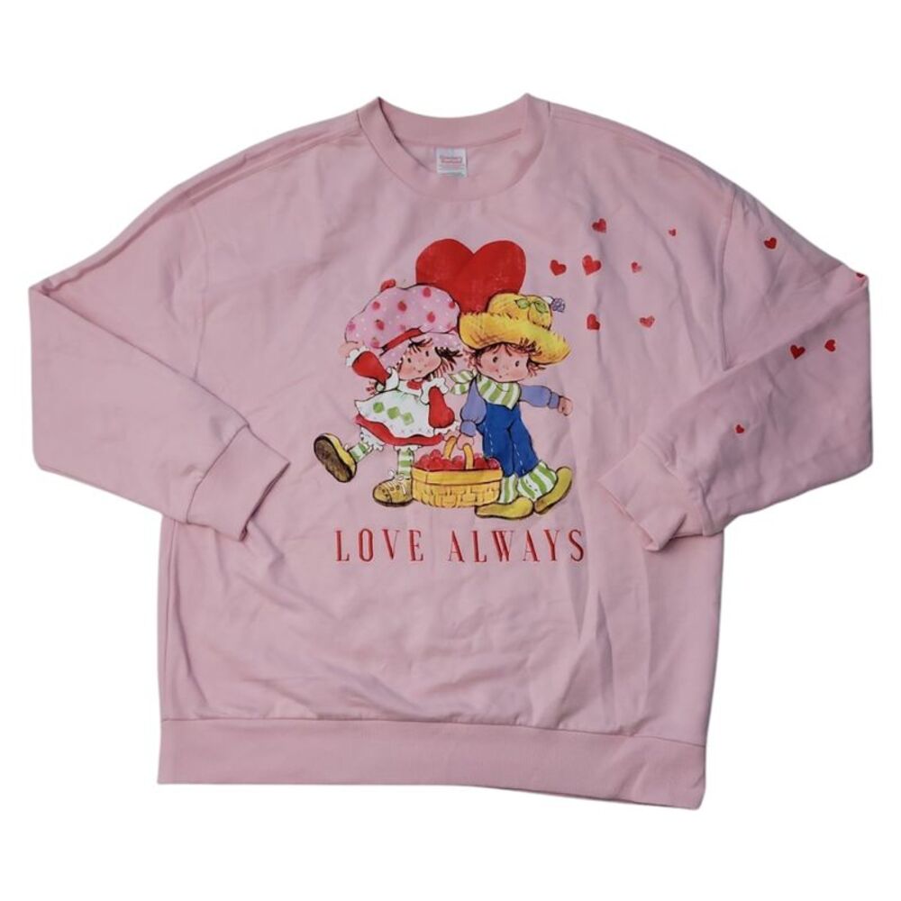 Character Women's Valentine's Day Crew Neck Sweatshirt - Strawberry Shortcake
